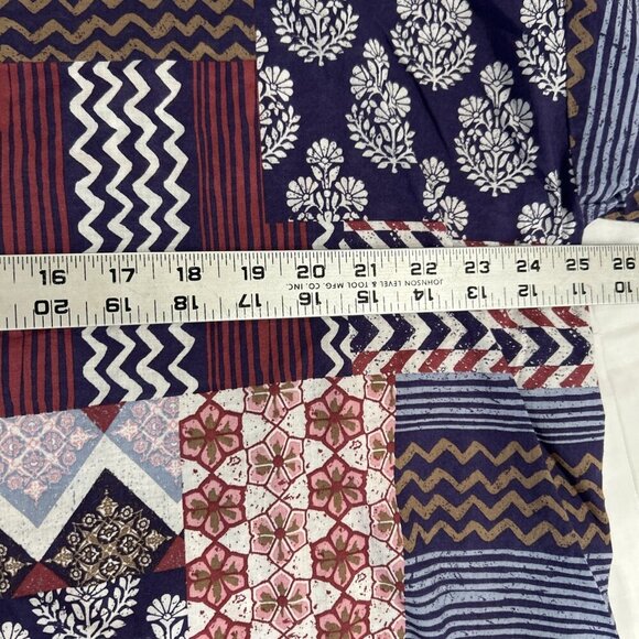 J Jill Multicolor Patchwork Print‎ 3/4 Sleeve Blouse Top - Picture 7 of 9